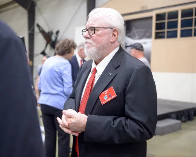 Retired Air Force Major E. D. McKim, a reconnaissance specialist, was flying in an SR-71 when it was targeted by a North Korean surface-to-air missile. The warhead exploded away from the aircraft in the only publicly acknowledged attempt to shoot down an SR-71 which was capable of flying at Mach 3+ at 85-thousand feet altitude. Credit: Photo by Jerry Soifer
