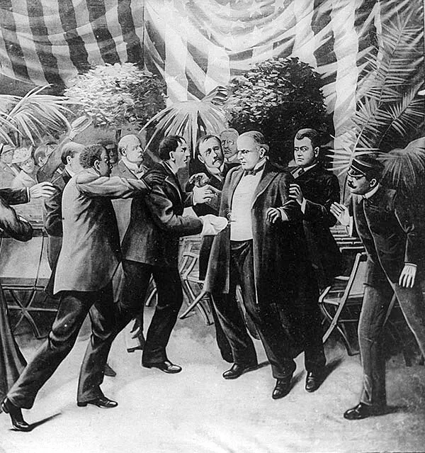 September 6. An artist’s rendering of the moment President Mckinley was shot.