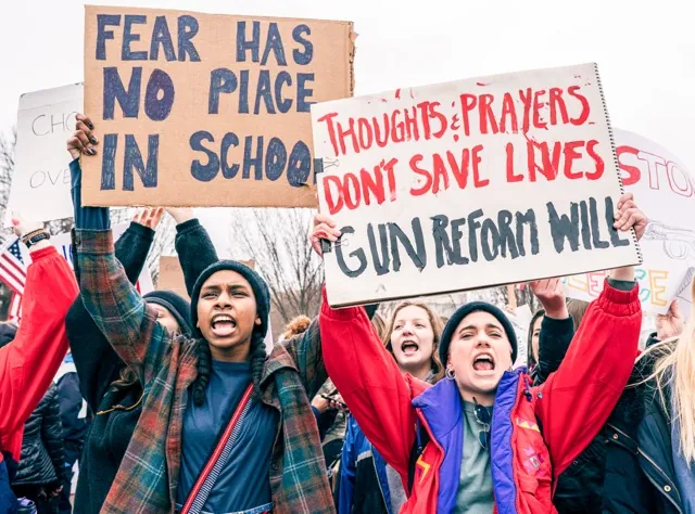 February 14. Teens For Guns Reform, formed in the wake of the school shooting at Marjory Stoneman Douglas High School in Parkland, Florida, organized the student led protest against gun violence outside the White House in Washington, D.C., February 18, 2018 Credit: Lorie Shaull