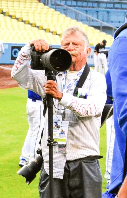 Jerry Soifer scouting his next shot at the 2019 CIF baseball championship game between Norco and Rancho Santa Margarita Credit: Photo by Gary Evans