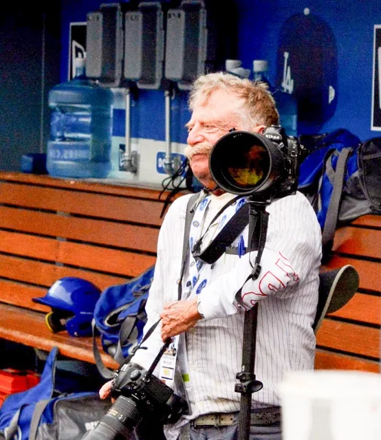 Jerry Soifer at Dodger Stadium for the classic 2019 CIF baseball championship game in which Rancho Santa Margarita topped Norco in 12 innings. Credit: Photo by Gary Evans