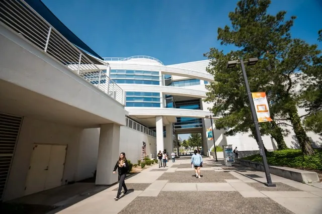 Hispanic-Serving Colleges. The CSU San Bernardino campus on April 22, 2024. Credit: Photo by Jules Hotz for CalMatters
