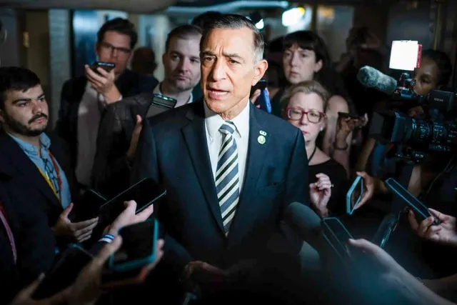 Congressional Races. Photo: Darrel Issa

Caption: U.S. Rep. Darrell Issa speaks to media outside of a House Republican meeting at the U.S. Capitol in Washington, D.C. on Sept. 14, 2023. 

Credit: Photo by Graeme Sloan, Sipa USA via Reuters. Redistricting. Photo: Darrel Issa Caption: U.S. Rep. Darrell Issa speaks to media outside of a House Republican meeting at the U.S. Capitol in Washington, D.C. on Sept. 14, 2023.  Credit: Photo by Graeme Sloan, Sipa USA via Reuters