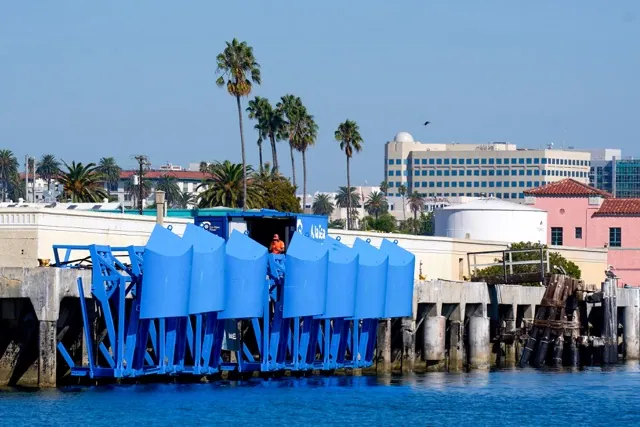 Wave Power. An onshore wave energy site, a pilot by Eco Wave Power, at the Port of Los Angeles' AltaSea ocean institute, is visible on Thursday, Sept. 4, 2025, in Los Angeles. Credit: AP Photo/Damian Dovarganes