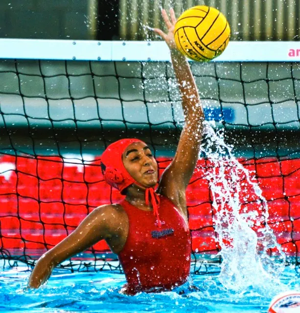 Centennial’s goalie Shaili Patel (1) blocks a Roosevelt shot on goal during the Huskies’ victory.