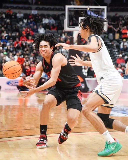 Former Centennial star Jared McCain tries to control the ball against St. John Bosco as the Huskies captured their third straight Open Division CIF-SS title in 2023. After a year starring for Duke University, McCain was the first-round pick of the NBA’s Philadelphia 76’ers, where he launched his career with a stellar start, averaging 15 points per game, before a knee injury ended his rookie season. On Wednesday, McCain was traded to the defending champion Oklahoma City Thunder for four draft picks.
Credit: Photo by the late Jerry Soifer