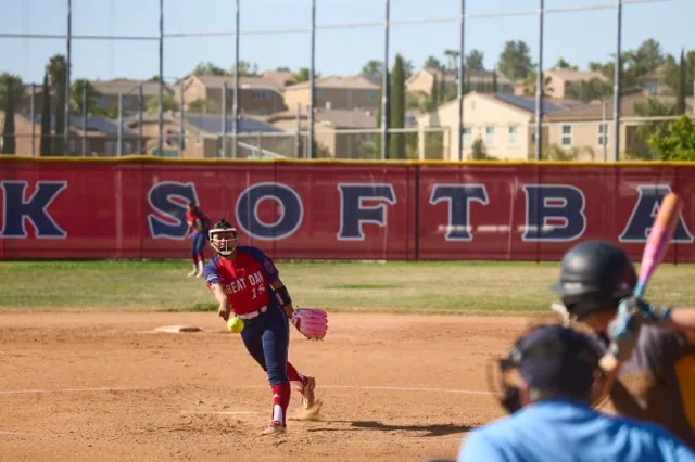 A Great Oak pitcher fires a strike