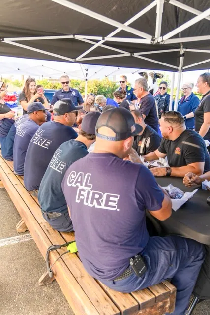 Featured Photos 07-31-2026. Menifee PD and Cal Fire Station 76 faced off in the first annual Battle of the Badges Rib Eating Contest. Menifee PD took the win and committed the proceeds to charity. Credit: Lisa Zambrano