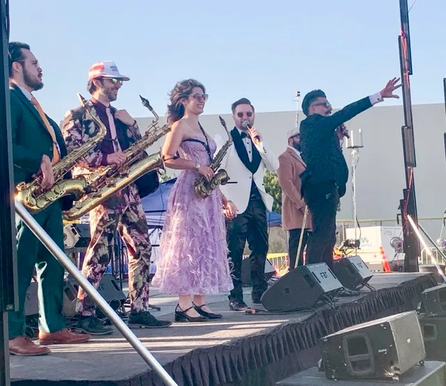 The band pictured is the 11-piece band, the Phat Cat Swingers, who performed roaring '20s style covers. Photo by Mia Rotell