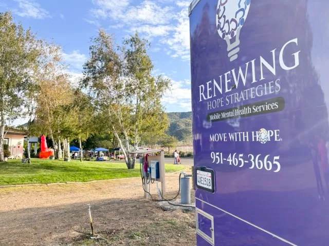 Equine Therapy Ranch. The grand opening featured local vendors and informational booths, including a slime-making station, a honey stand, and a play area with games for children and families. Also on display was Renewing Hope Strategies’ mobile mental health services trailer which the team uses during daily field outreach to homeless encampments.